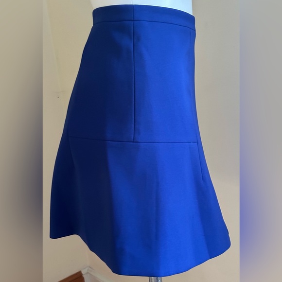 J. Crew Deep Blue Fit And flare Mini Skirt Sz 8 Zipper Is On The Back - Picture 2 of 10